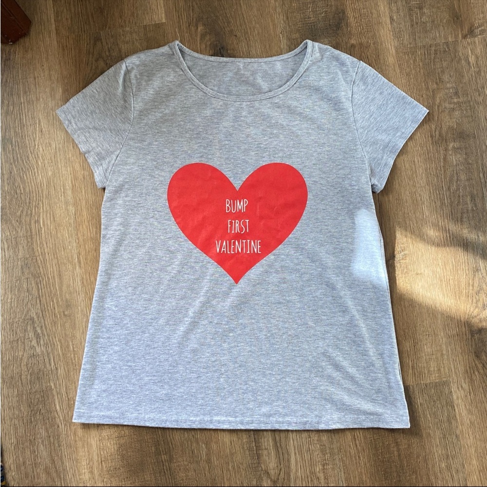 Maternity short sleeve tee valentine print